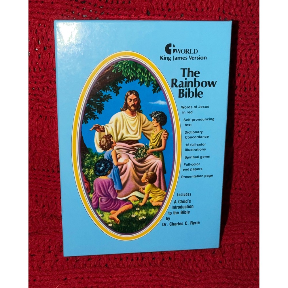 World King James Version The Rainbow Bible KJV Illustrated Zipper Cover Kids Box